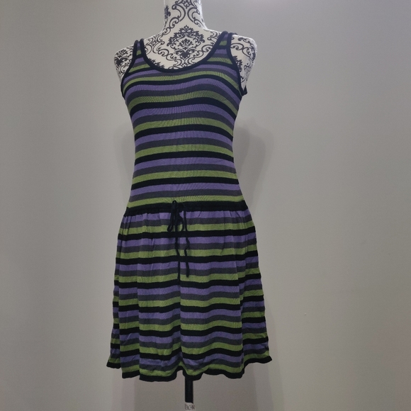 H&M Knitted Stripe Sleeveless Knee Length Dress - Picture 2 of 8